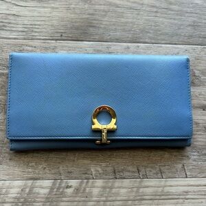 Ferragamo Continental Gancini Wallet Baby Blue